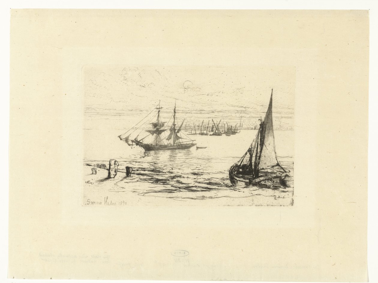 Um navio ancorado
Um brigue na âncora de Francis Seymour Haden (Sir) (signed by artist)