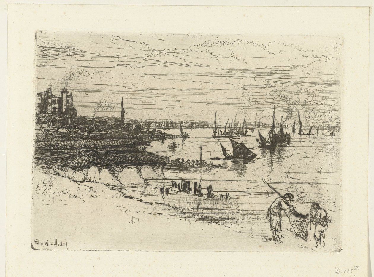 Pousada no Tamisa A Pousada, Purfleet de Francis Seymour Haden (Sir) (signed by artist)