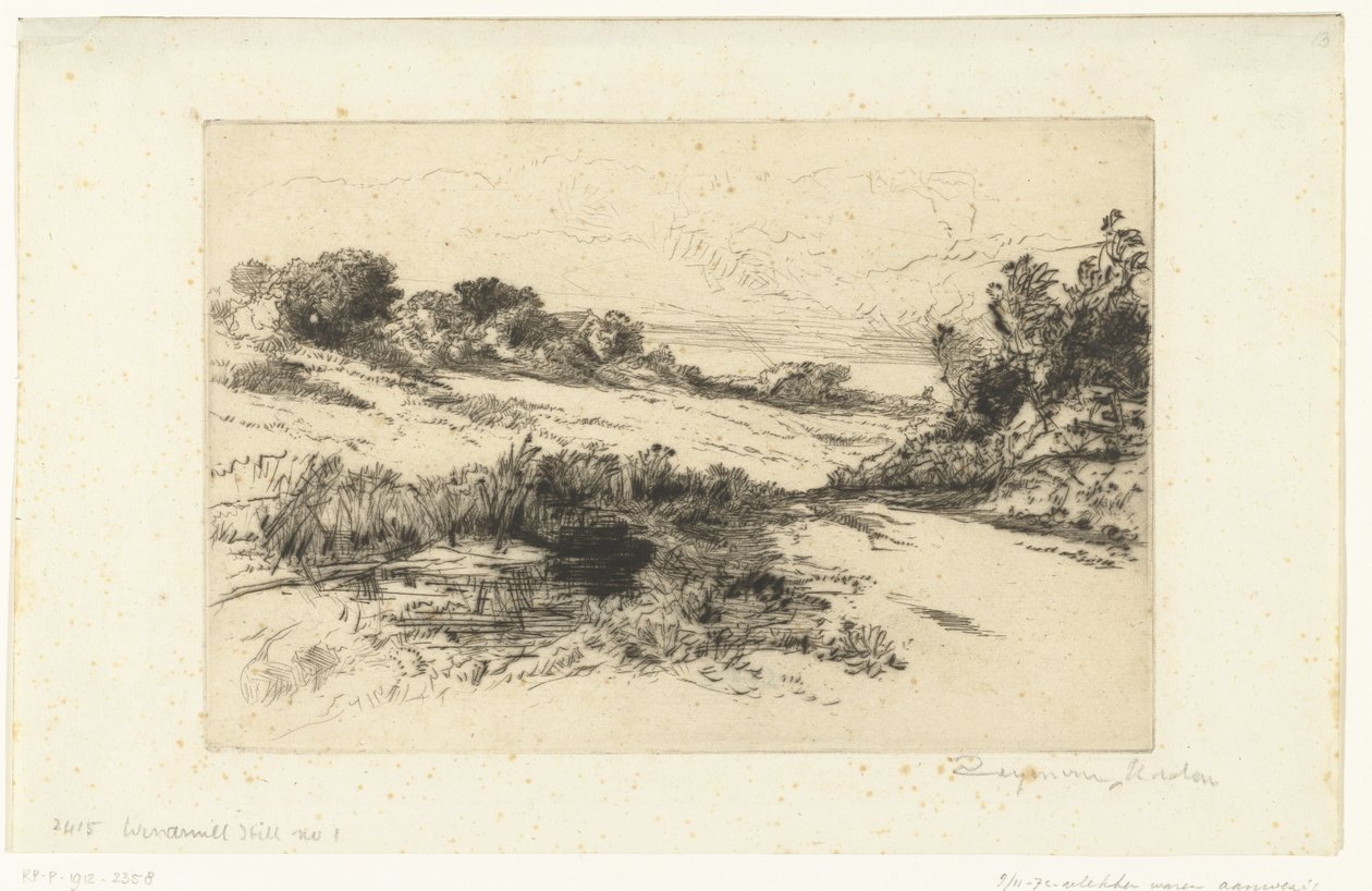 Paisagem montanhosa em Swanage Colina do Moinho de Vento de Francis Seymour Haden (Sir) (signed by artist)