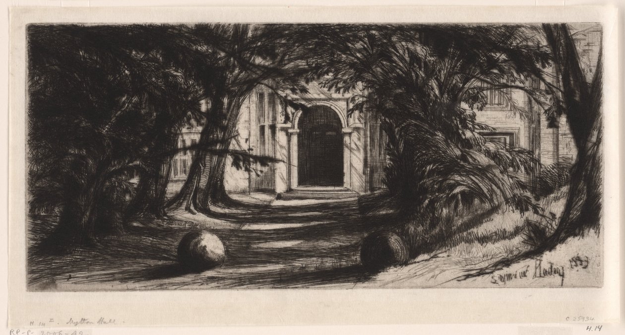 Mytton Hall de Francis Seymour Haden (Sir) (signed by artist)