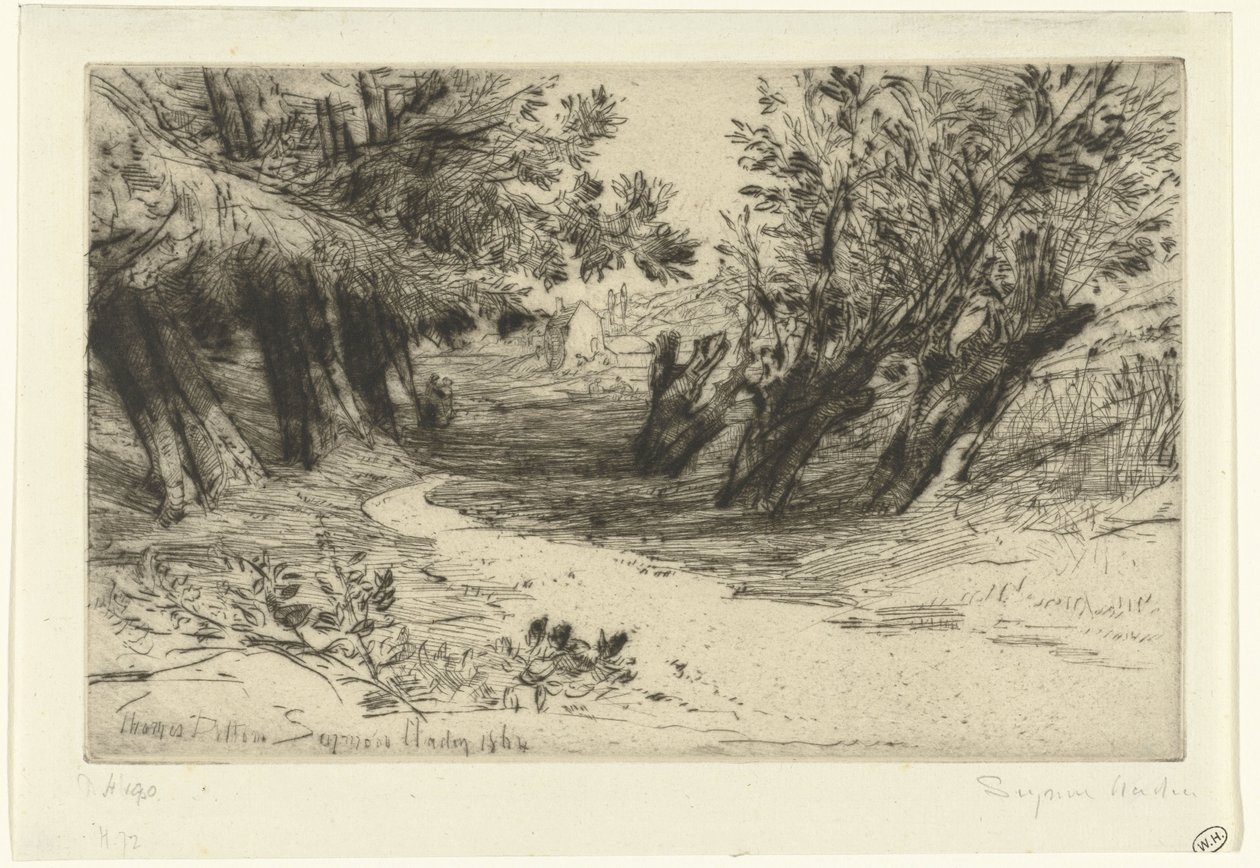 Pad langs het water
O passeio dos amantes
Thames Ditton (título sobre o objecto) de Francis Seymour Haden (Sir) (signed by artist)