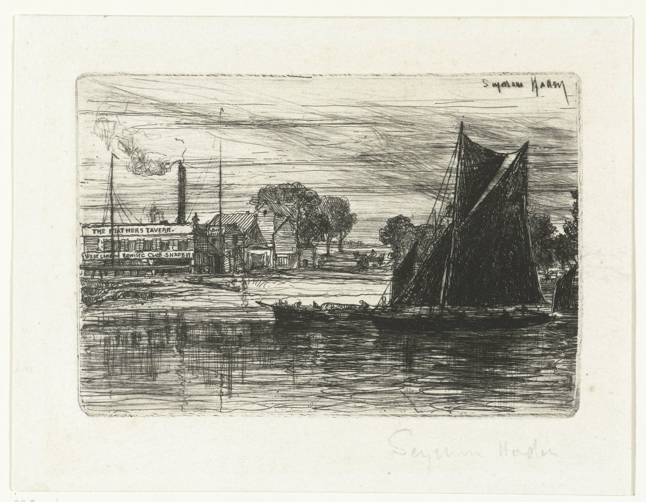 Clube de Remo do Oeste de Londres
A Taberna das Penas de Francis Seymour Haden (Sir) (signed by artist)