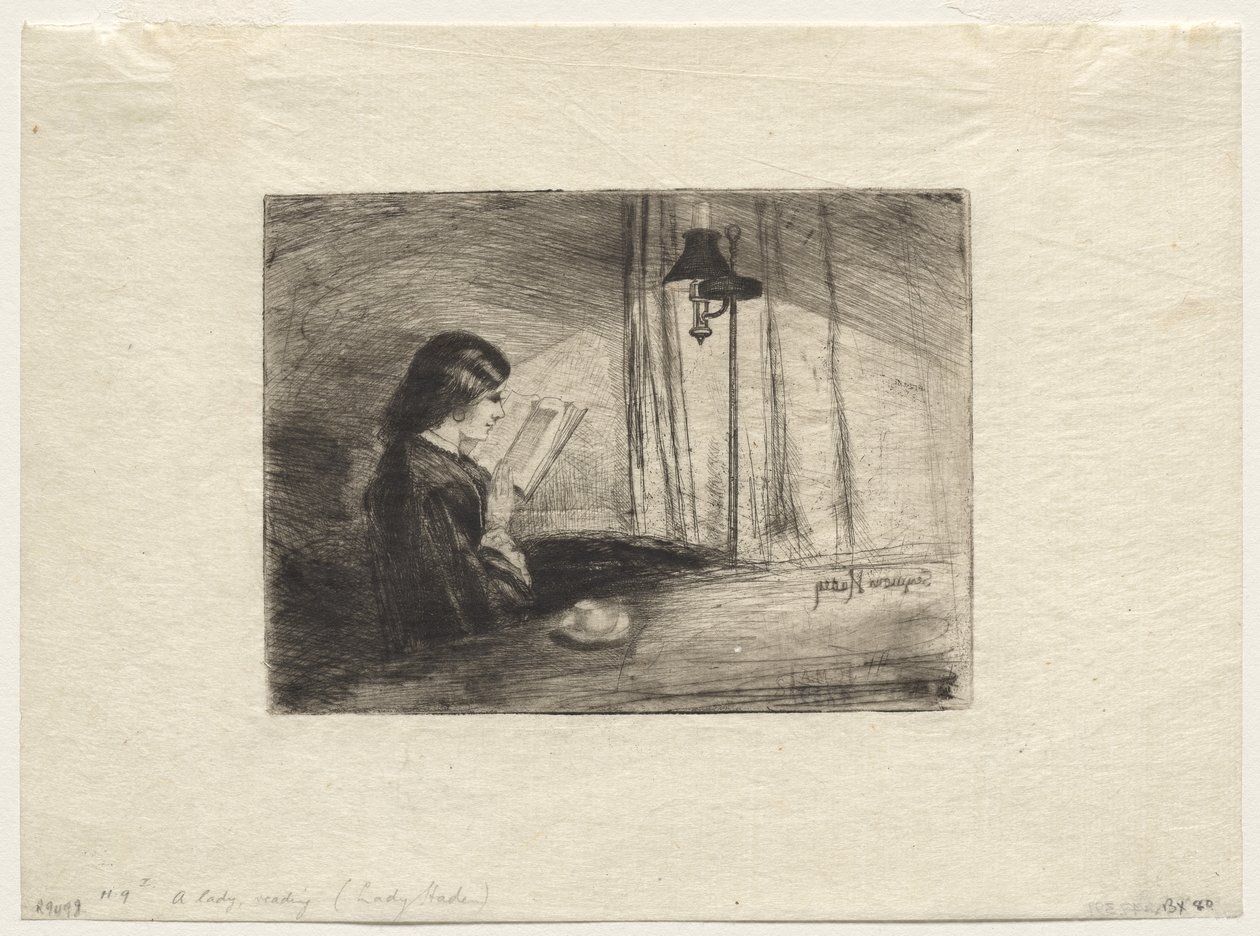 Uma senhora lendo de Francis Seymour Haden