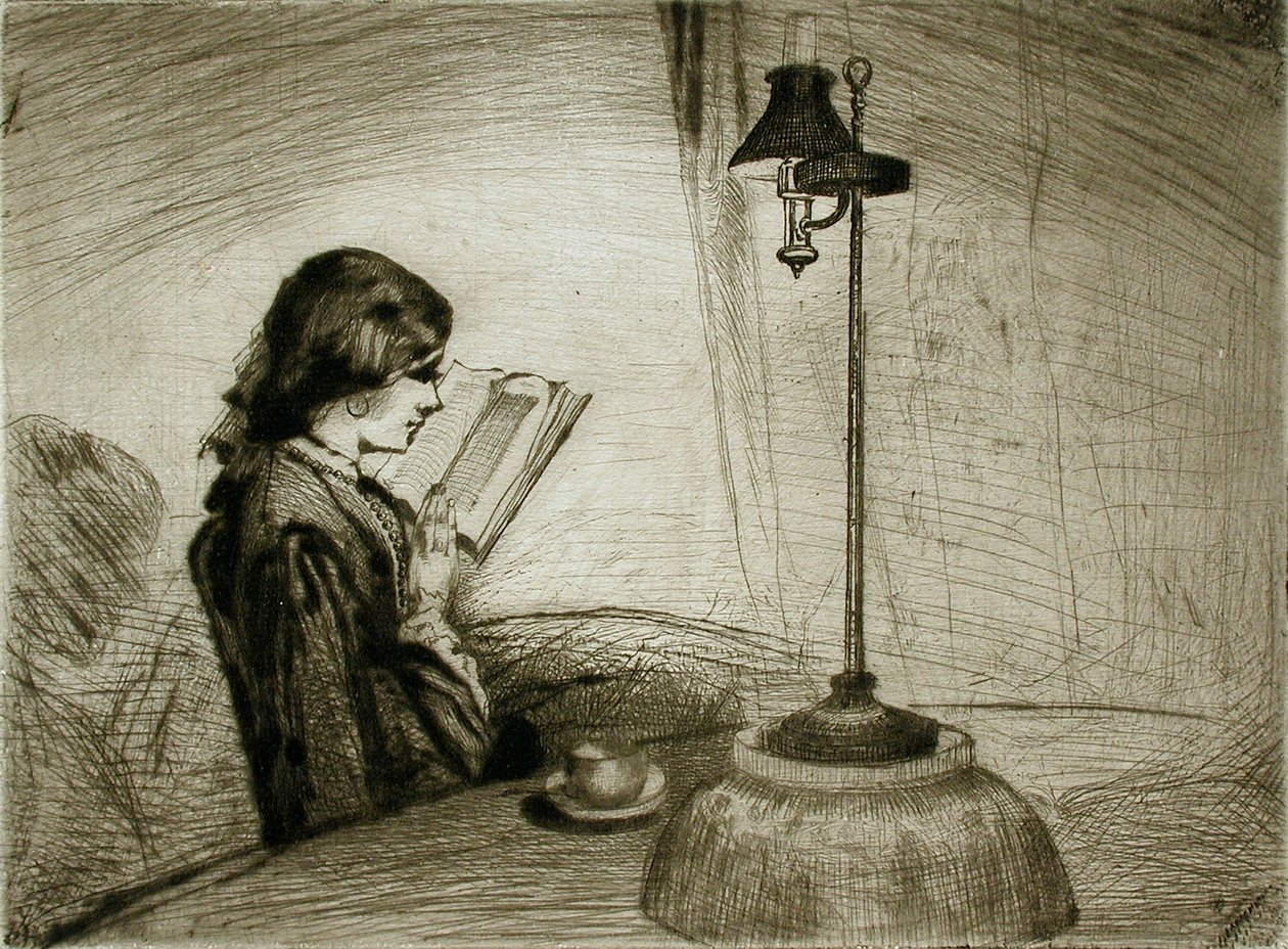 Uma senhora a ler de Francis Seymour Haden