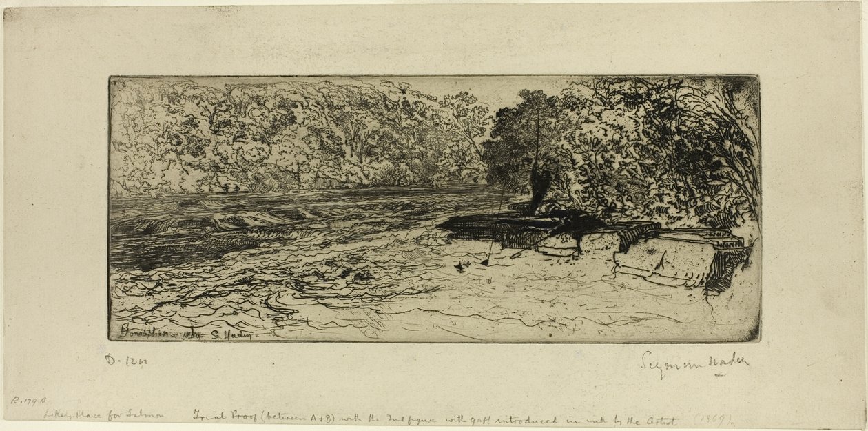 Um lugar provável para um salmão de Francis Seymour Haden