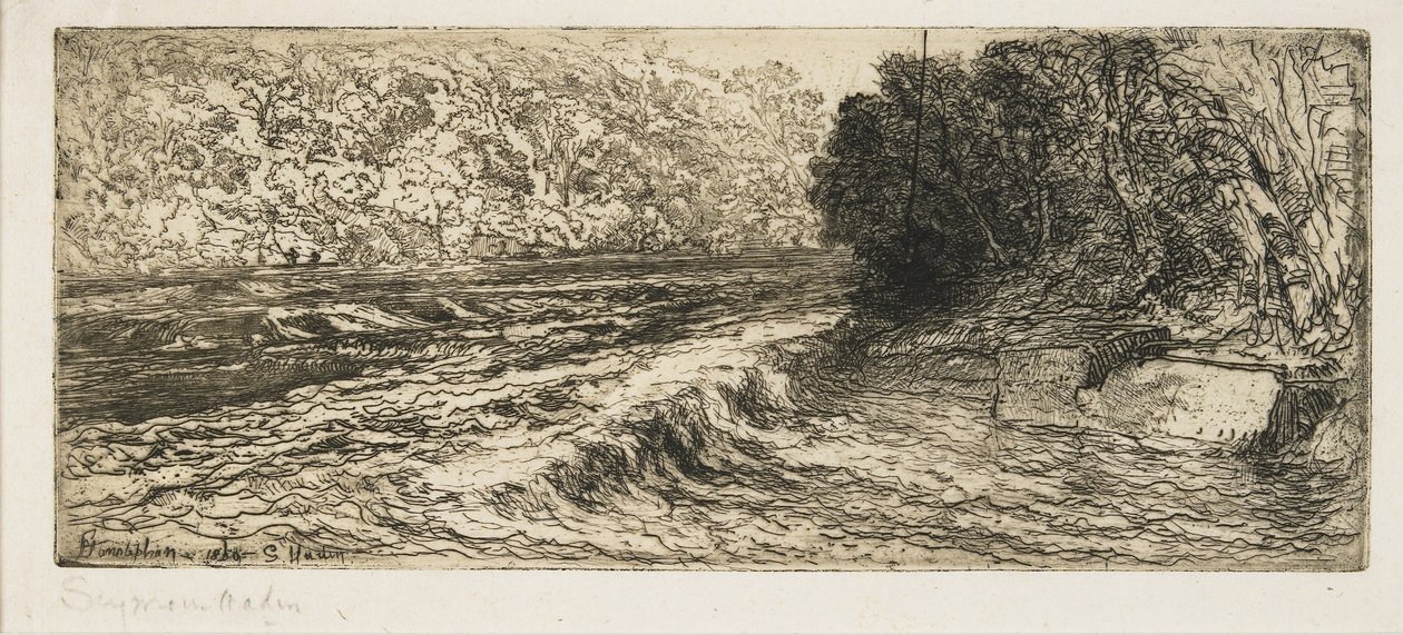 Um lugar provável para um salmão, 1889 de Francis Seymour Haden