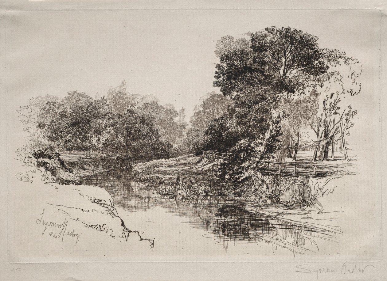 Um rio na Irlanda, 1864. de Francis Seymour Haden