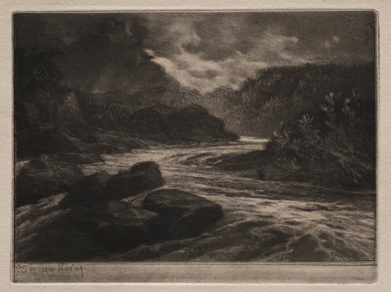 Um rio de salmão de Francis Seymour Haden