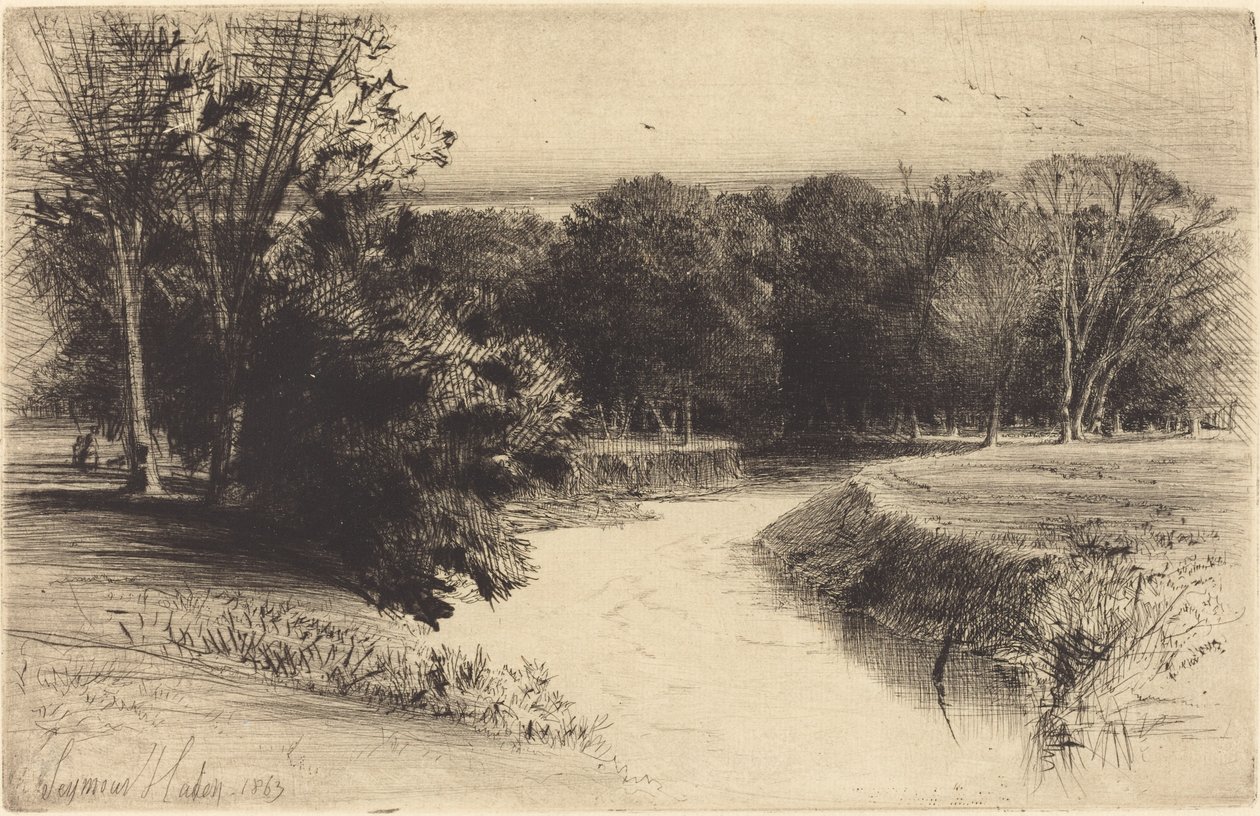 Um pôr do sol na Irlanda de Francis Seymour Haden