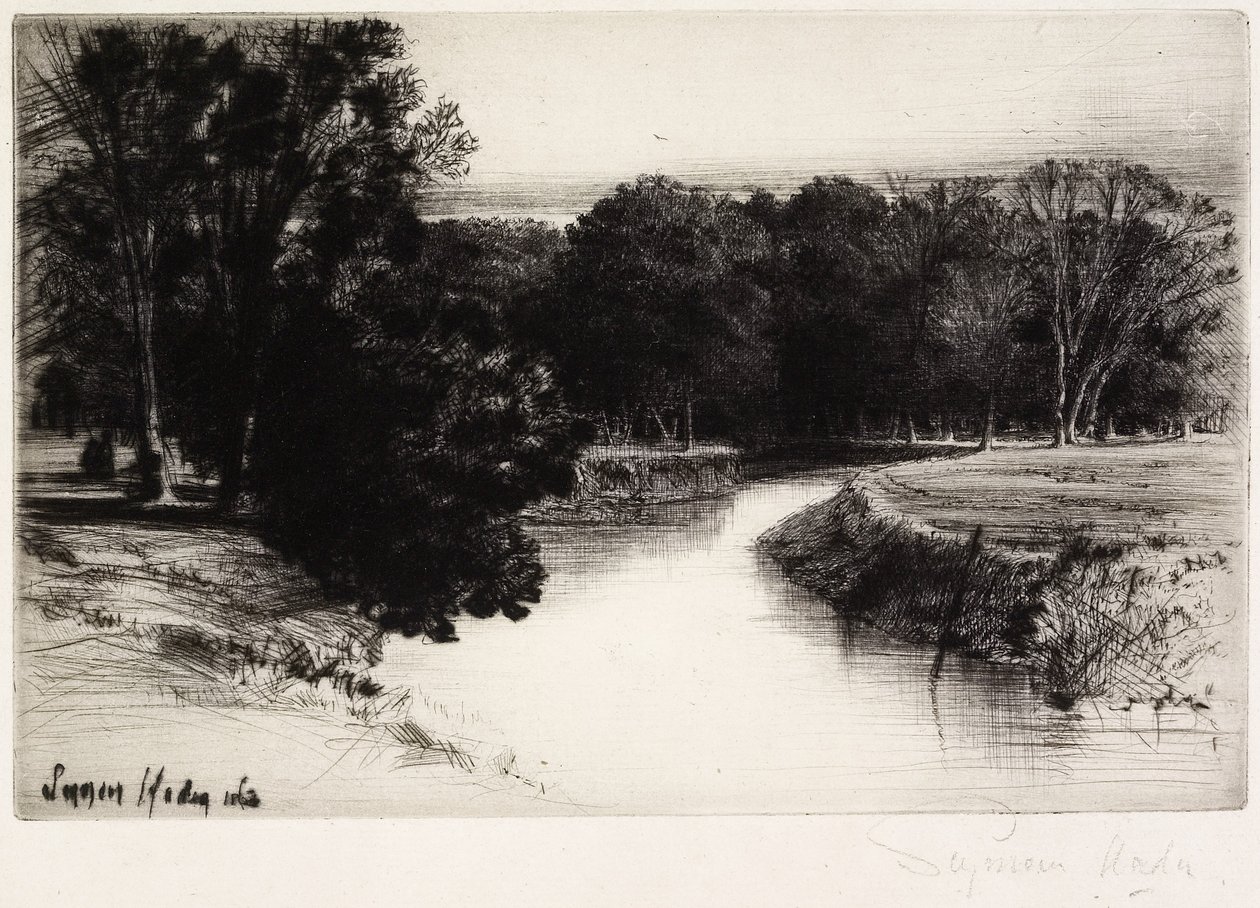 Um pôr do sol na Irlanda, 1863 de Francis Seymour Haden