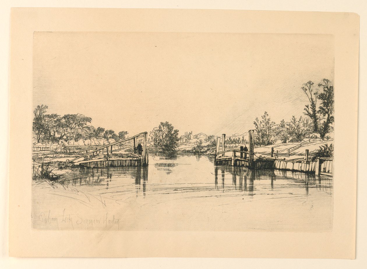 Egham Lock de Francis Seymour Haden