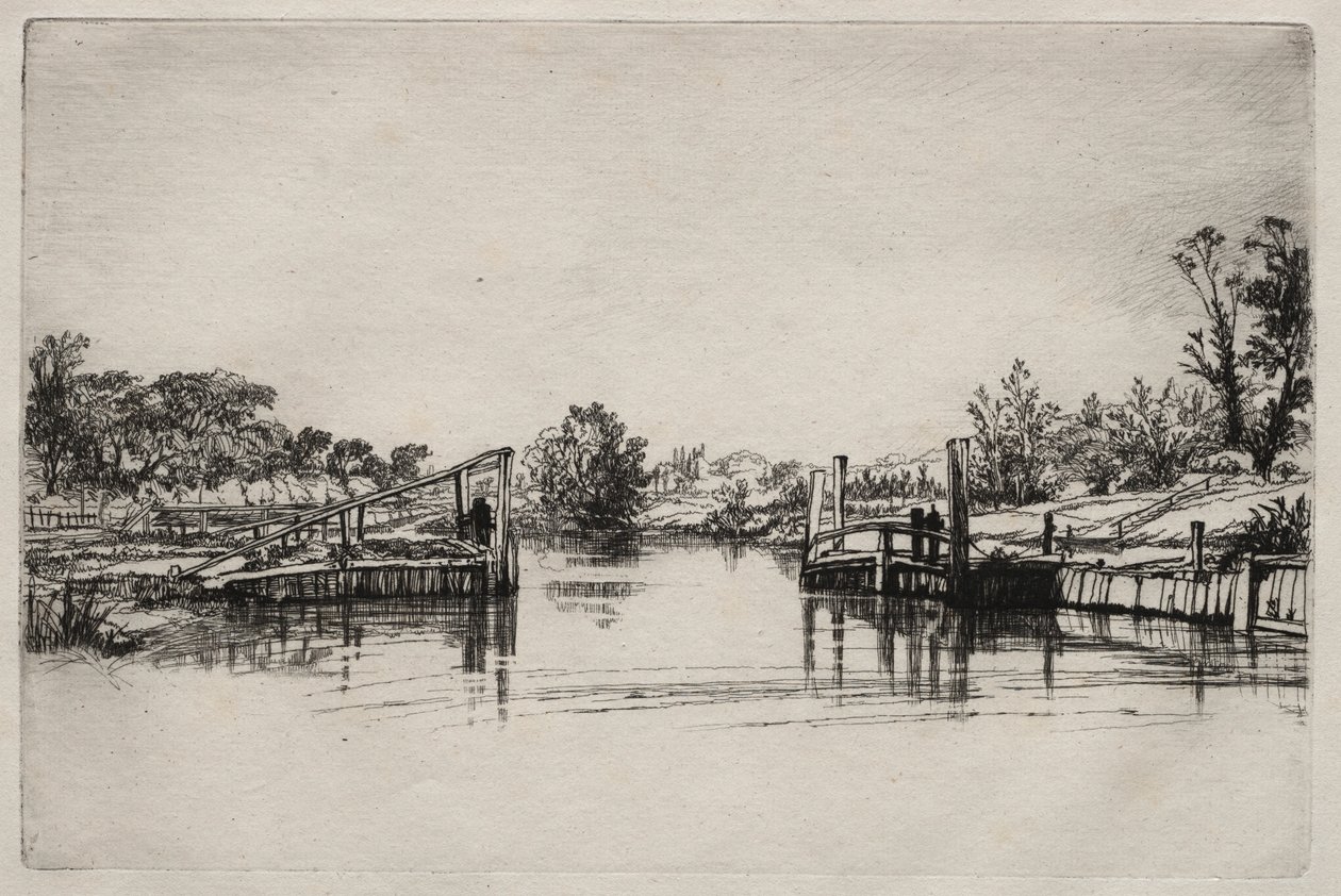 Egham Lock. de Francis Seymour Haden