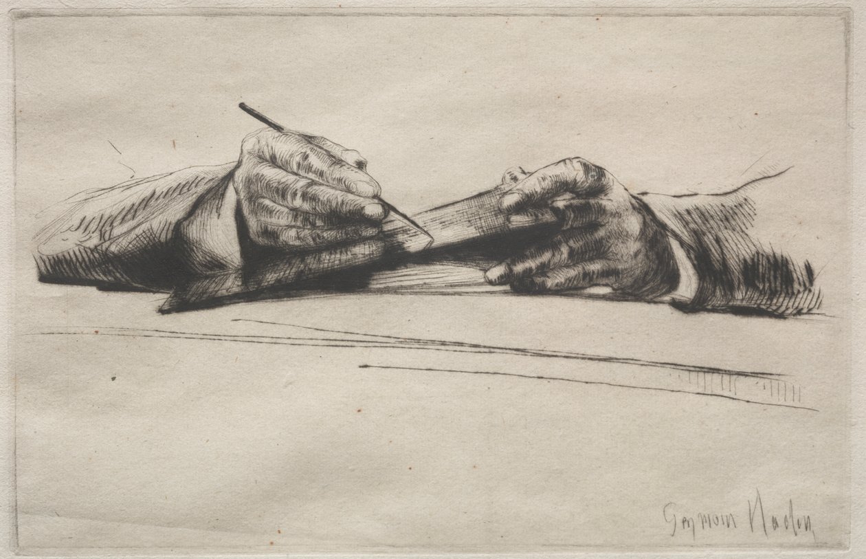 Ponta seca das mãos de Francis Seymour Haden