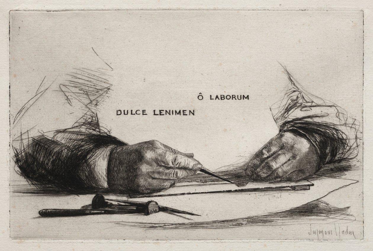 Gravura de Mãos, 1865. de Francis Seymour Haden
