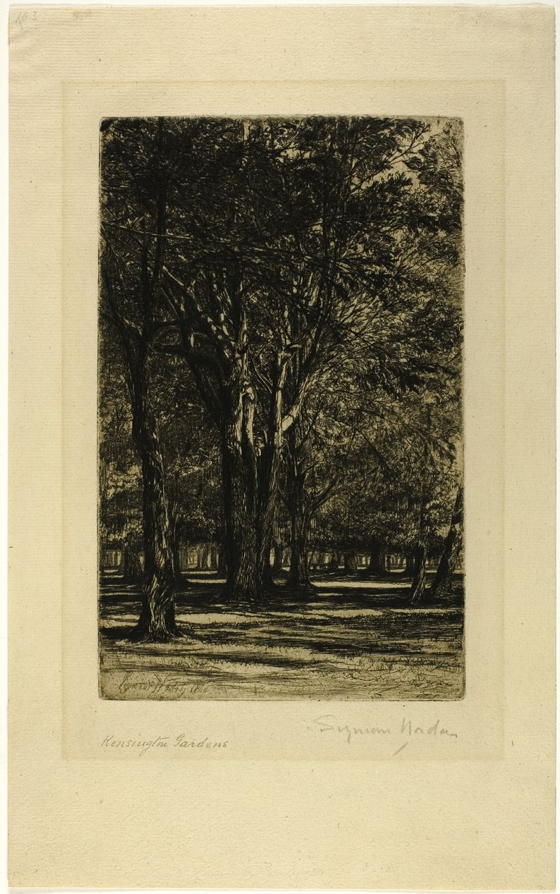 Kensington Gardens, No. II (placa grande) de Francis Seymour Haden