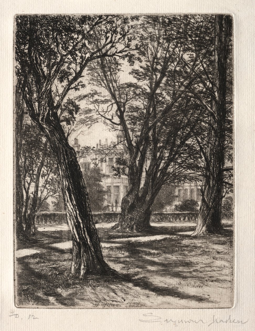 Jardins de Kensington A placa pequena, 1859. de Francis Seymour Haden