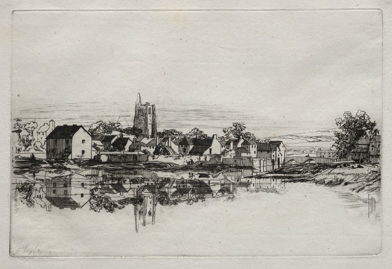 Cidade de Kidwelly, 1859. de Francis Seymour Haden