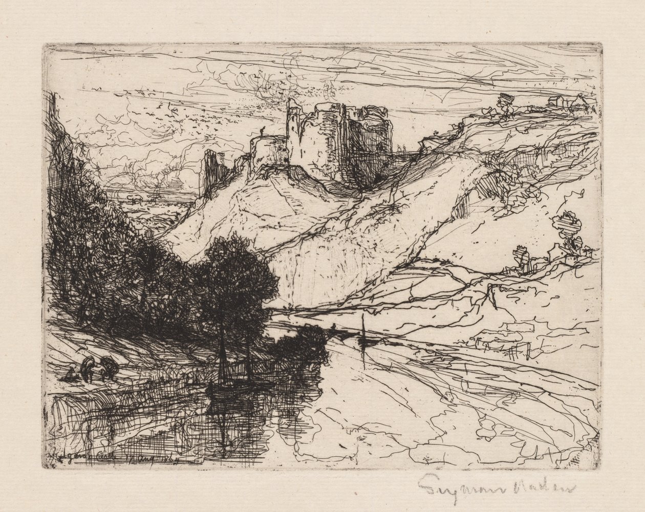 Castelo de Kilgaren, 1864. de Francis Seymour Haden