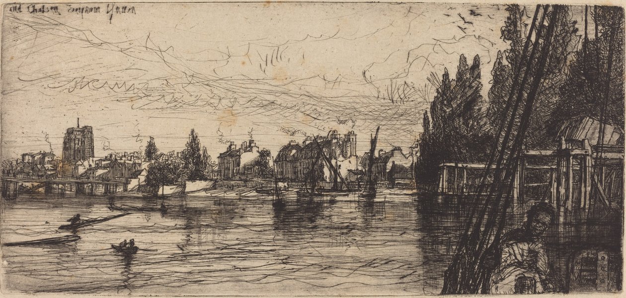 Old Chelsea (antiga igreja de Chelsea) de Francis Seymour Haden