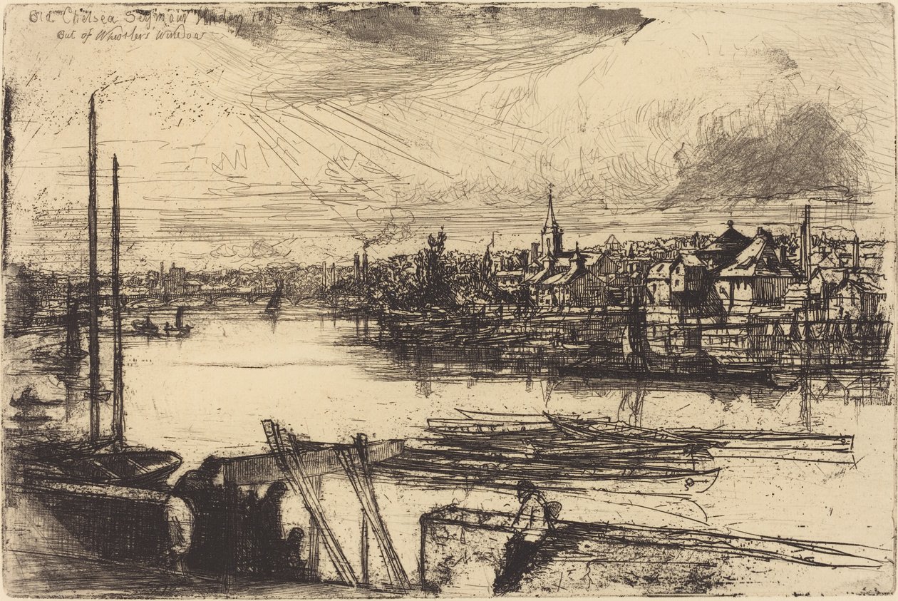 Old Chelsea, fora da janela de Whistler (Battersea Reach) de Francis Seymour Haden