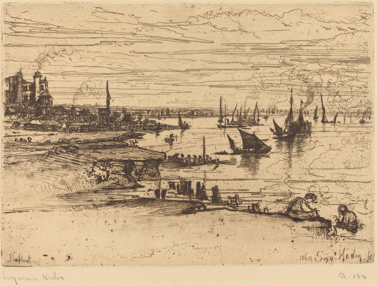 Em frente ao Inn, Purfleet de Francis Seymour Haden