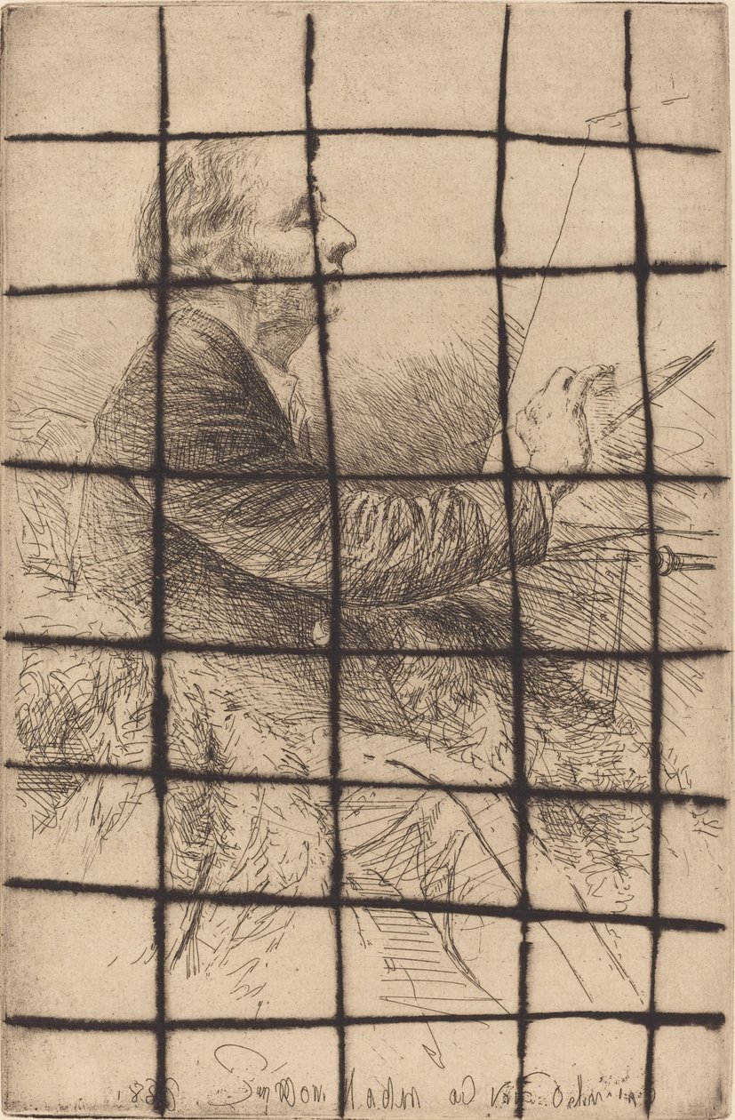 Autorretrato no cavalete de Francis Seymour Haden