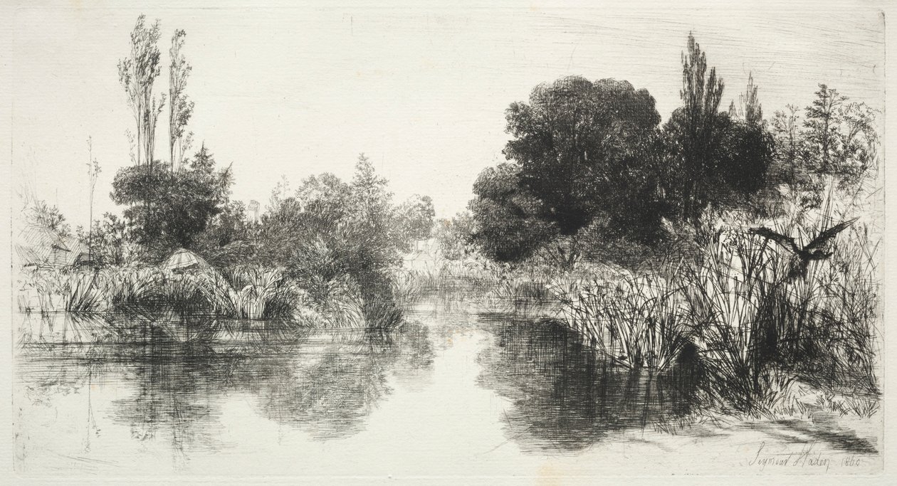 Share Mill Pond, 1860. de Francis Seymour Haden