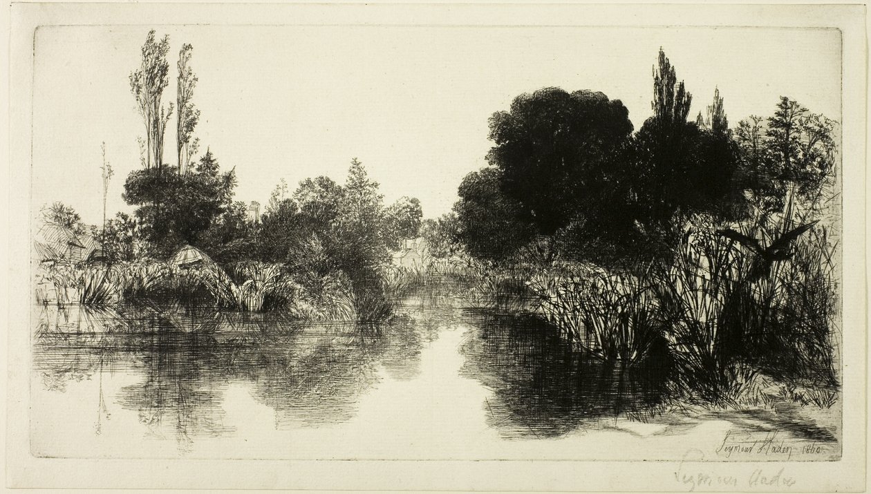 Shere Mill Pond, No. II (placa grande) de Francis Seymour Haden