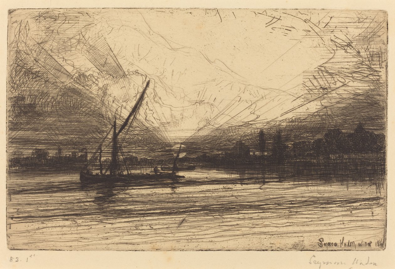 Pôr do sol no Tamisa de Francis Seymour Haden