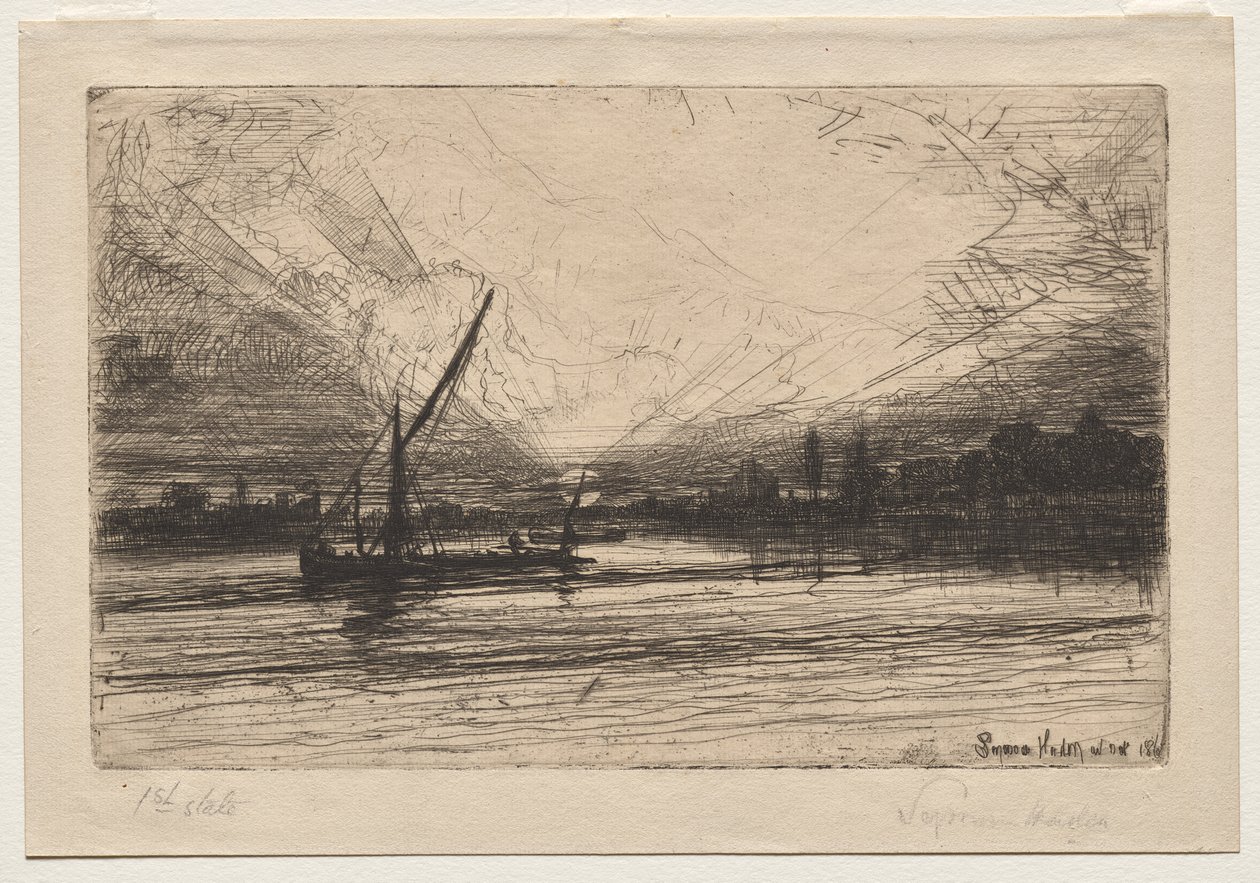 Pôr do sol no Tamisa de Francis Seymour Haden
