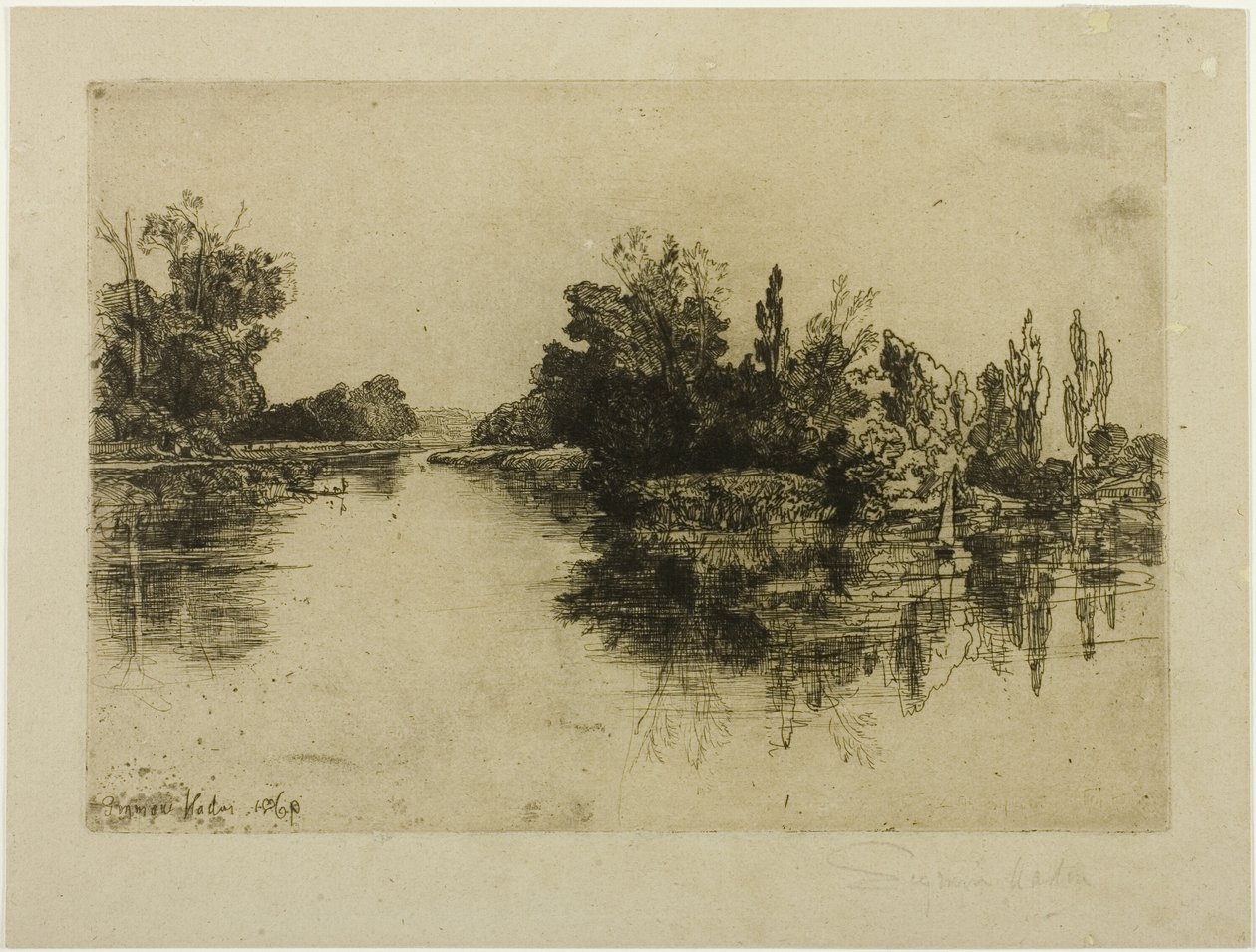 A ilha em frente à quinta de Boyle de Francis Seymour Haden