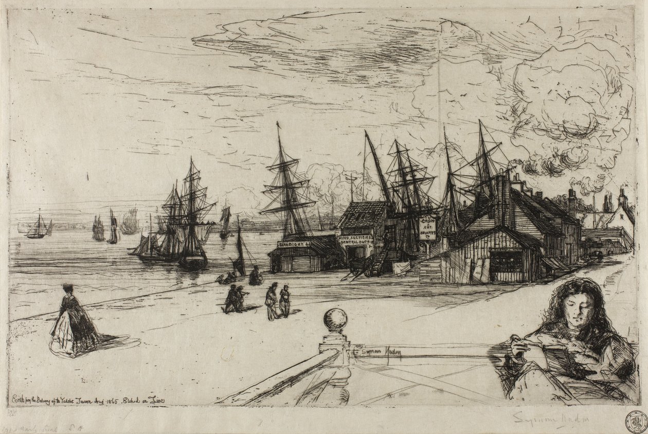 Taberna do iate, Erith, 1865 de Francis Seymour Haden