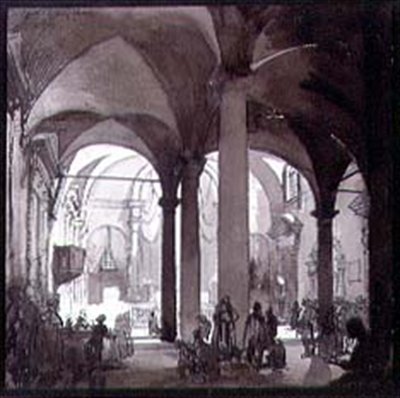 Vista interior da Igreja do Convento, San Felice, Florença, século XX de Francis Sydney Unwin