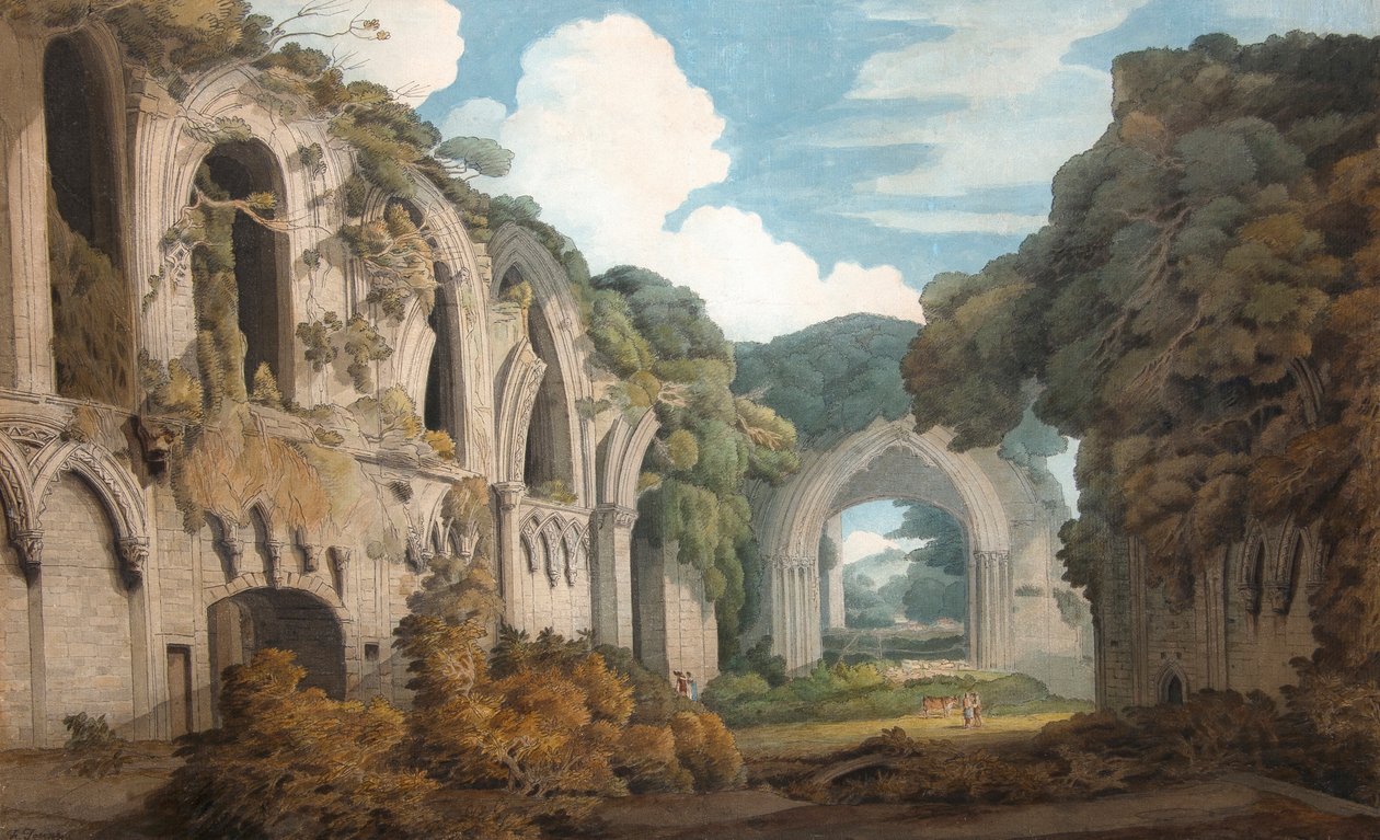 Uma vista da Abadia de Glastonbury de Francis Towne