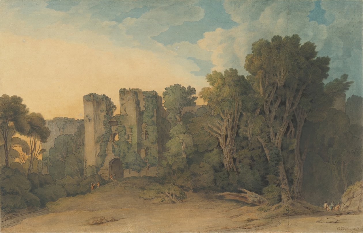 Berry Pomeroy Castle no Condado de Devon, 1775-1805. de Francis Towne