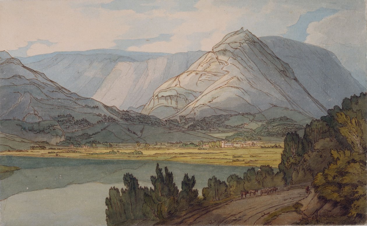 Grasmere da estrada Rydal, 1786 de Francis Towne