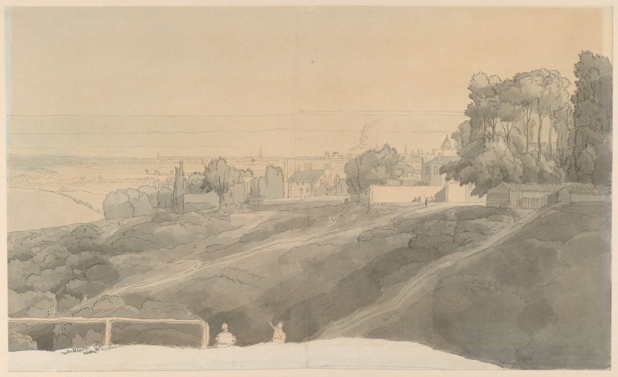 Hampstead Heath, luz do entardecer de Francis Towne