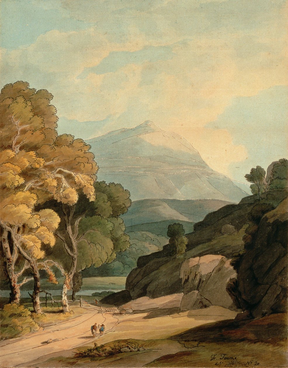 Perto de Maentwrog, North Wales (aquarela sobre papel) de Francis Towne