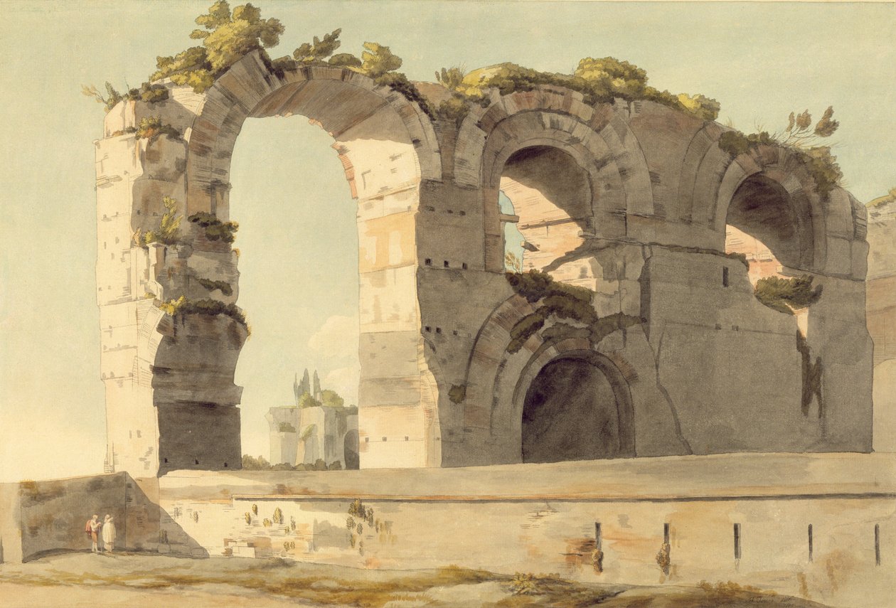 O Aqueduto Claudiano, Roma de Francis Towne
