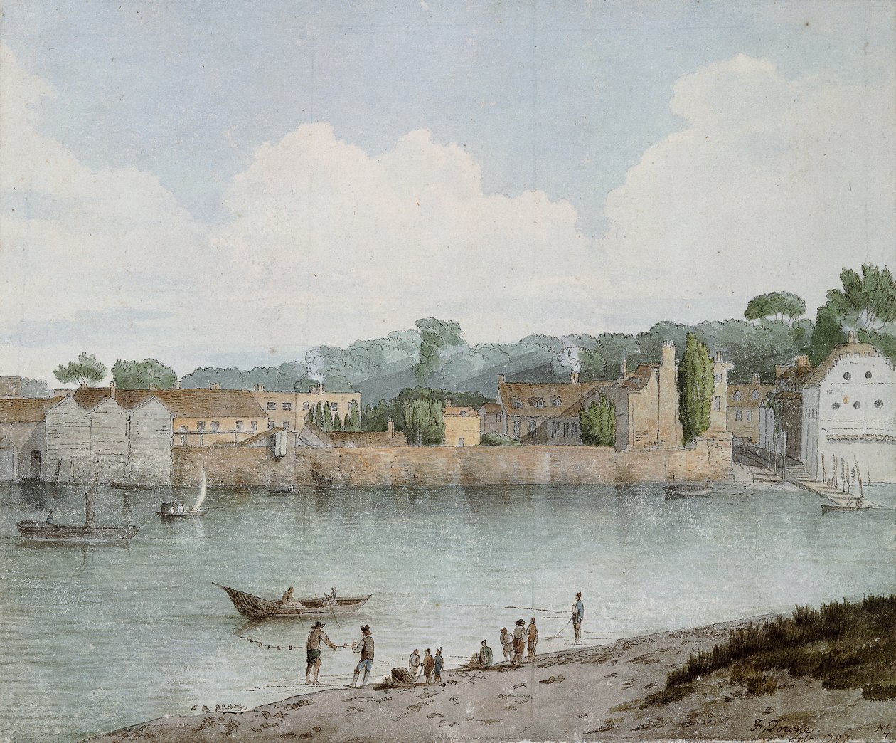 Escadas Vauxhall, de Millbank, 1797 de Francis Towne