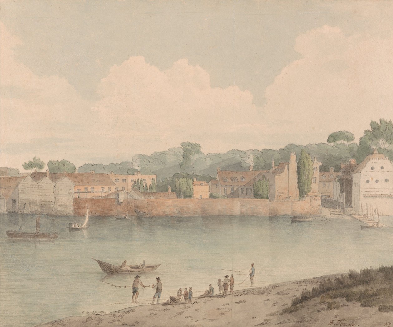 Vauxhall Stairs, de Millbank, 5 de julho de 1797 de Francis Towne