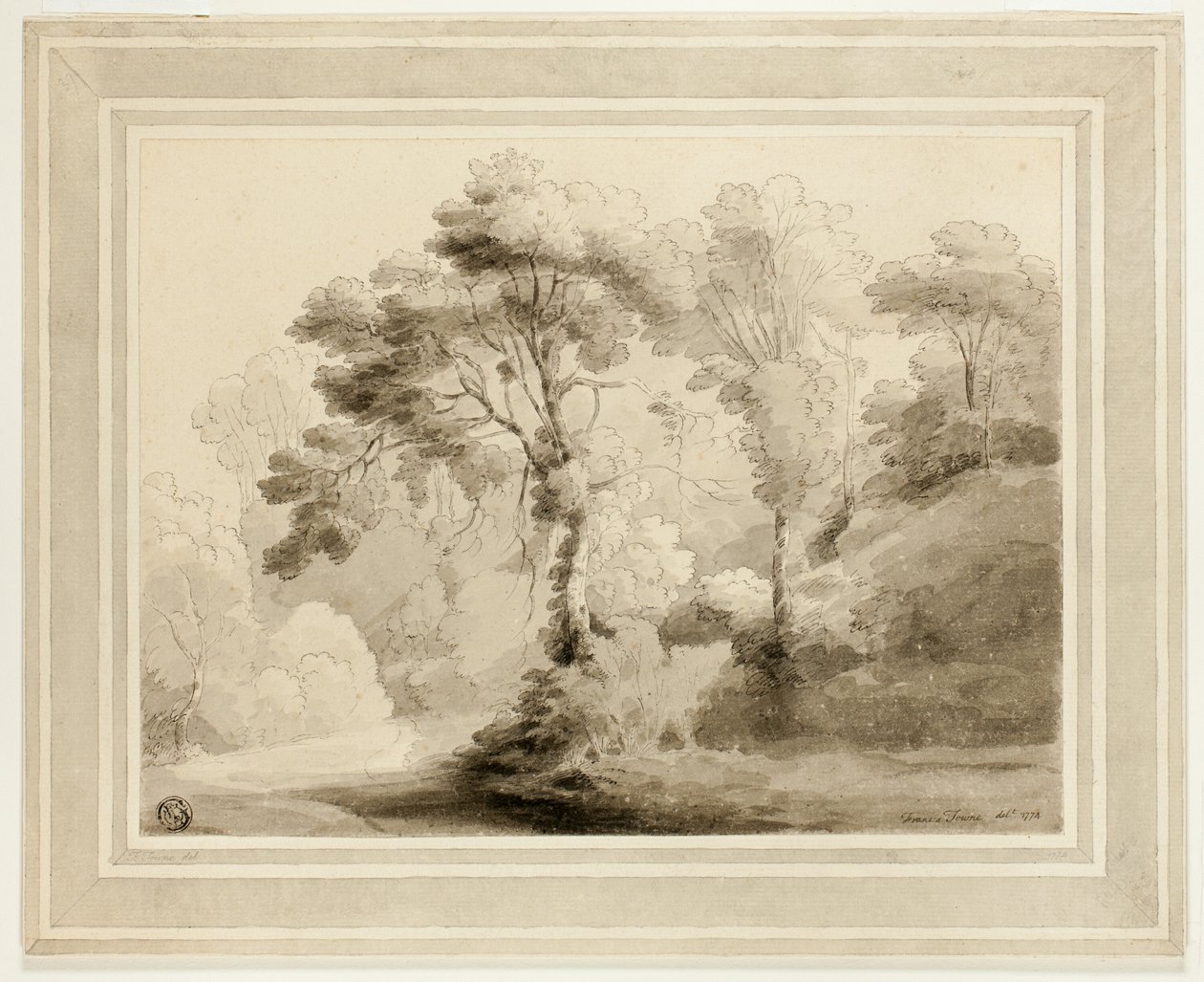 Paisagem arborizada de Francis Towne