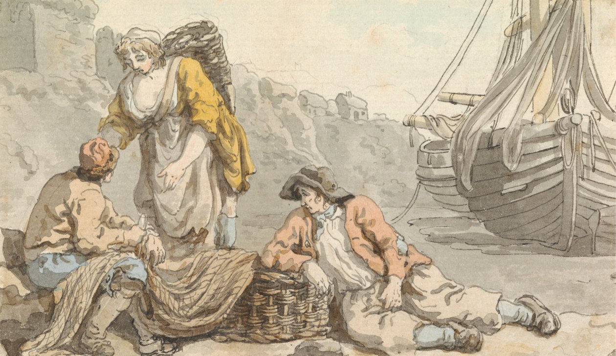 Fisherfolk com Cestos e Redes de Francis Wheatley
