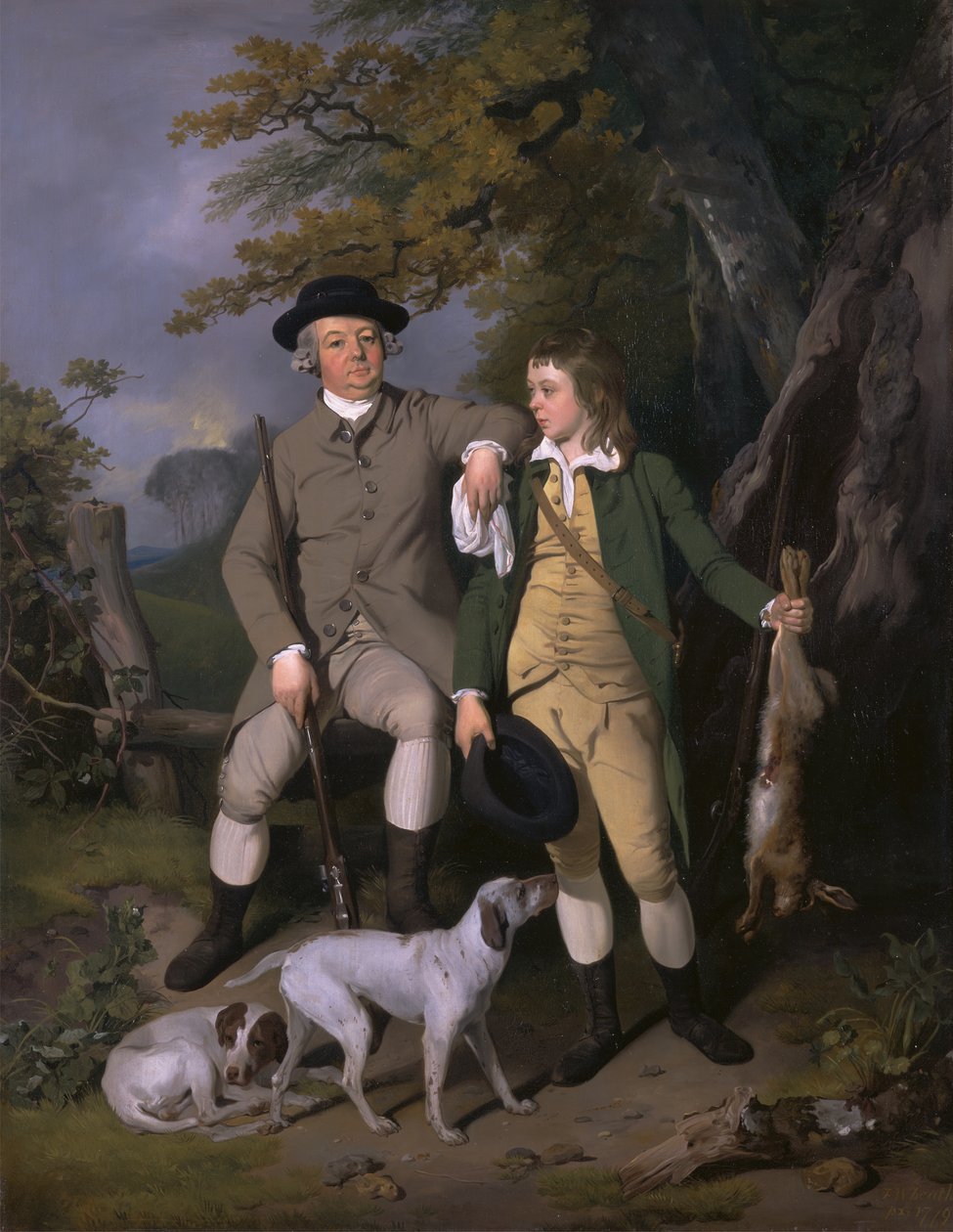 Retrato de um esportista com seu filho, 1779. de Francis Wheatley