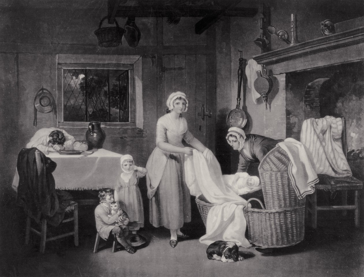 Horário Rústico: Noite, gravado por H. Gillbank de Francis Wheatley