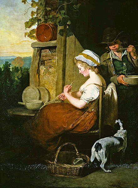 Cortejo rústico (óleo sobre tela) de Francis Wheatley