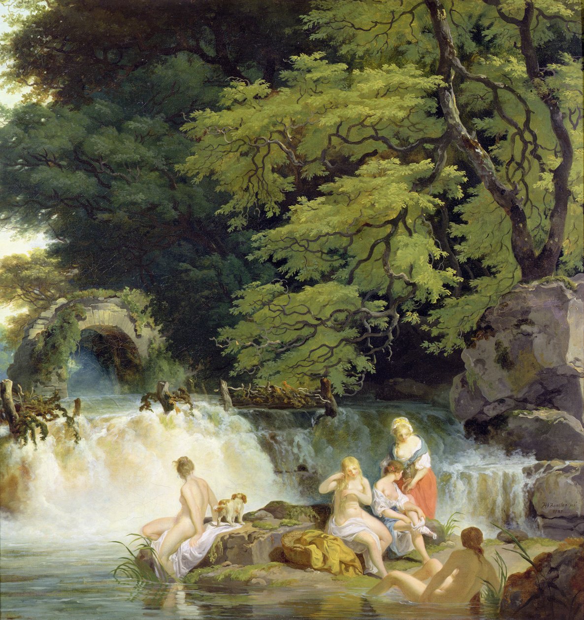 O Salmão Salmão em Leixlip com Ninfas Banhando-se de Francis Wheatley