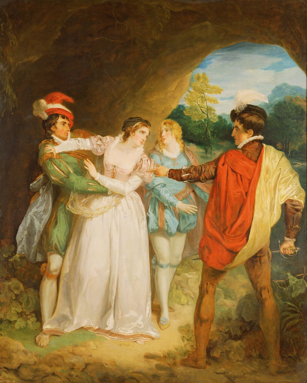 Valentine resgatando Silvia de Proteus, de "Os Dois Cavalheiros de Verona", de William Shakespeare de Francis Wheatley