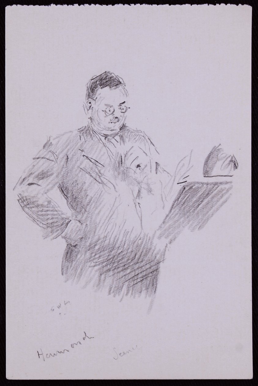 Retrato de Aubrey Hammond, c.1934 (lápis sobre papel) de Francis Wilfred Lawson