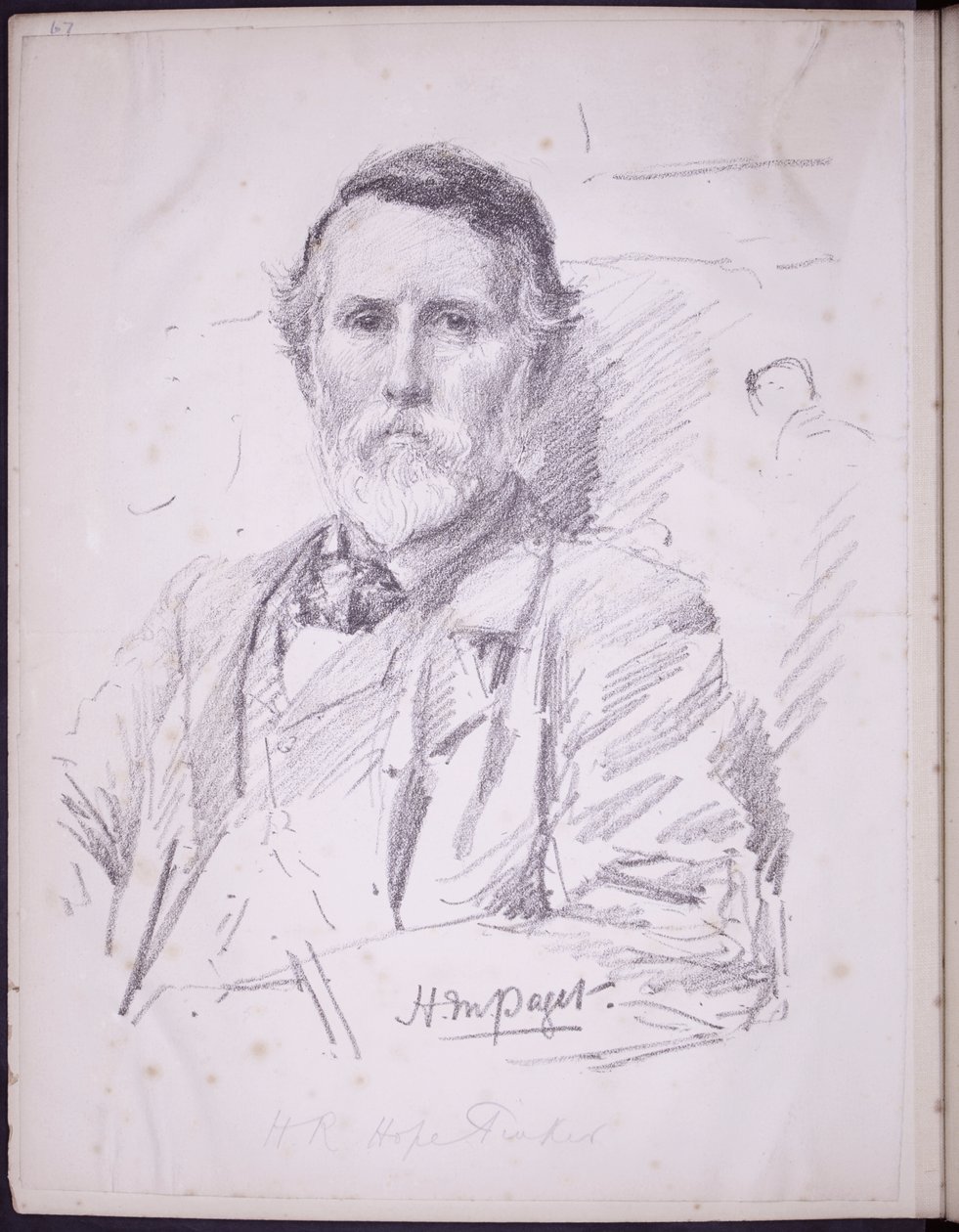 Retrato de Hope-Pinker HR, c.1900 (lápis sobre papel) de Francis Wilfred Lawson